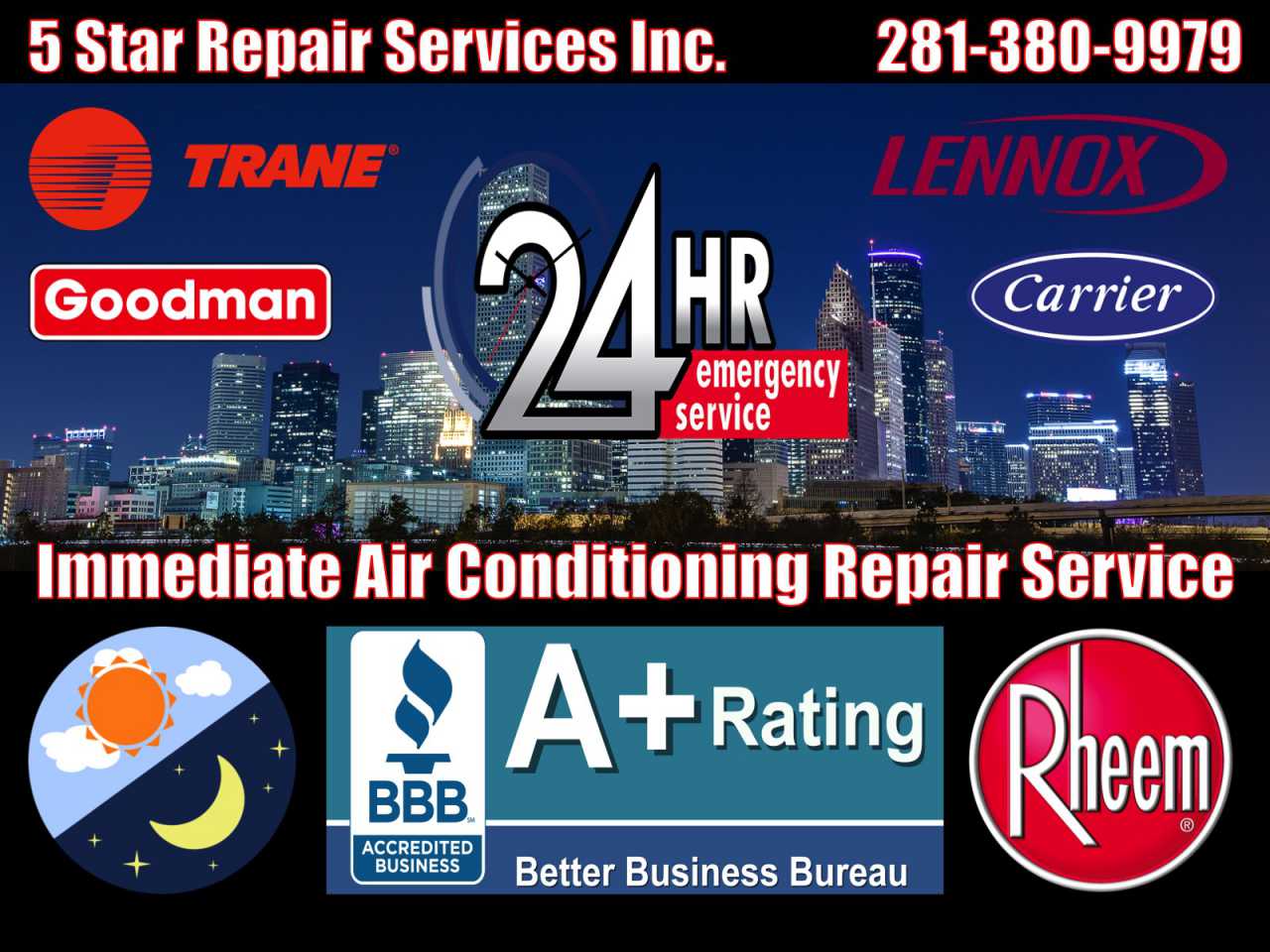 Best 24 hour AC Repair Katy Cinco Ranch TX 77449 77450 77491 77492 77493 77494
